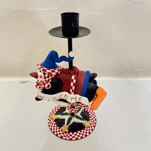 Vintage Welcome Winter‎ Penguin Taper Candle Holder J215148A Christmas